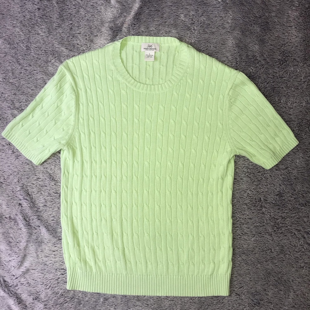 Brooks Brothers cable knit short sleeve